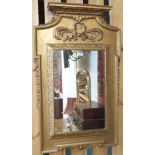 A gilt framed pier mirror, 105cm high x 65cm wide Condition Report: Available upon request