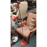 A mid-Century floor lamp and a vase (2) Condition Report: Available upon request