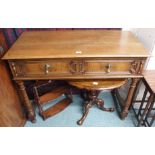 An oak buffet with single drawer on turned legs, 82cm high x 108cm wide x 52cm deep Condition