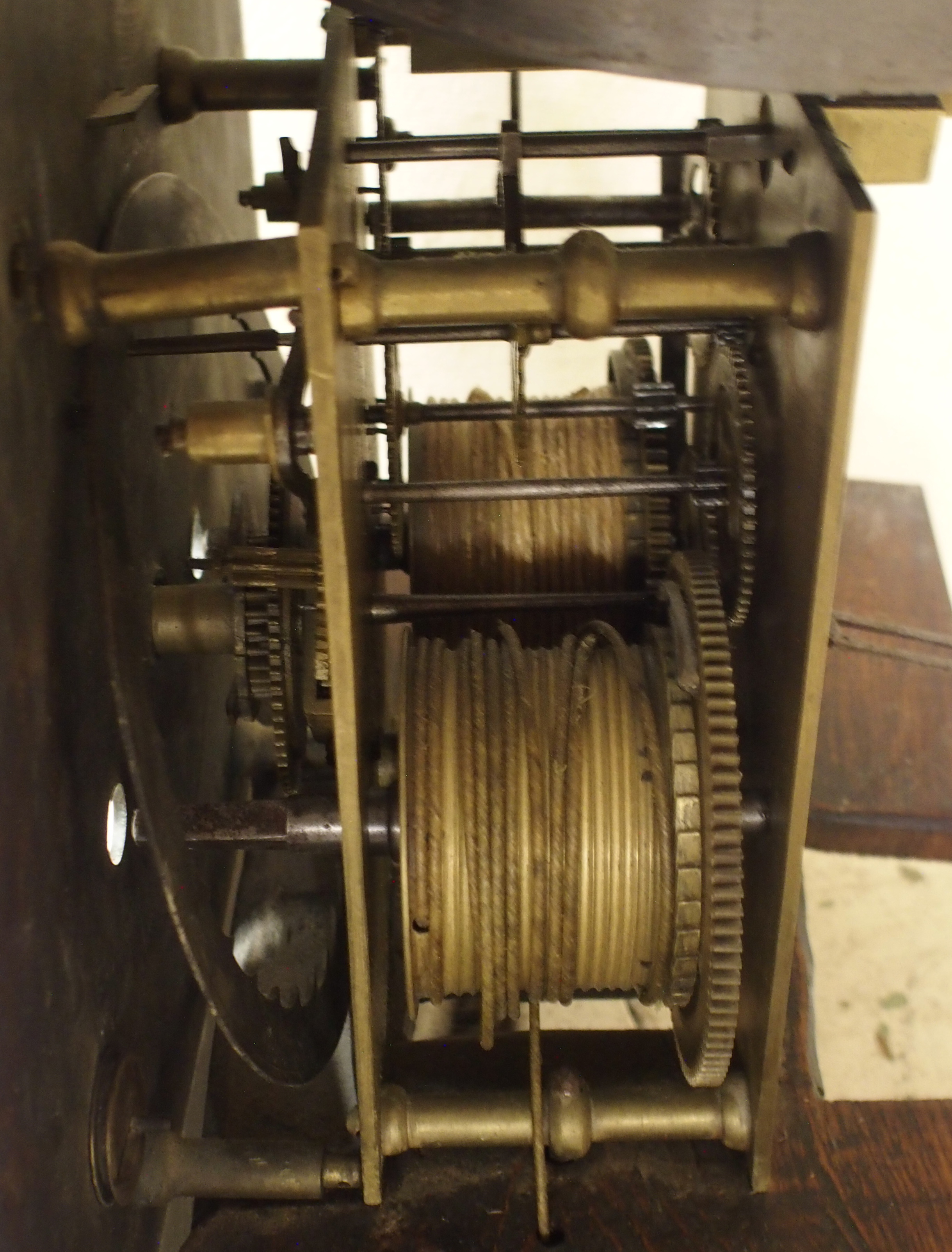 A Napier & Jeffray, Glasgow brass longcase clock movement and pendulum Condition Report: - Image 3 of 4