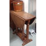 *A brass bound planter and an oak drop leaf-table (2) Condition Report: Available upon request