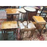 Two walnut nest of tables, wine table and an occasional table (4) Condition Report: Available upon