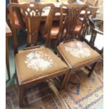 A pair of mahogany Chippendale style dining chairs (2) Condition Report: Available upon request