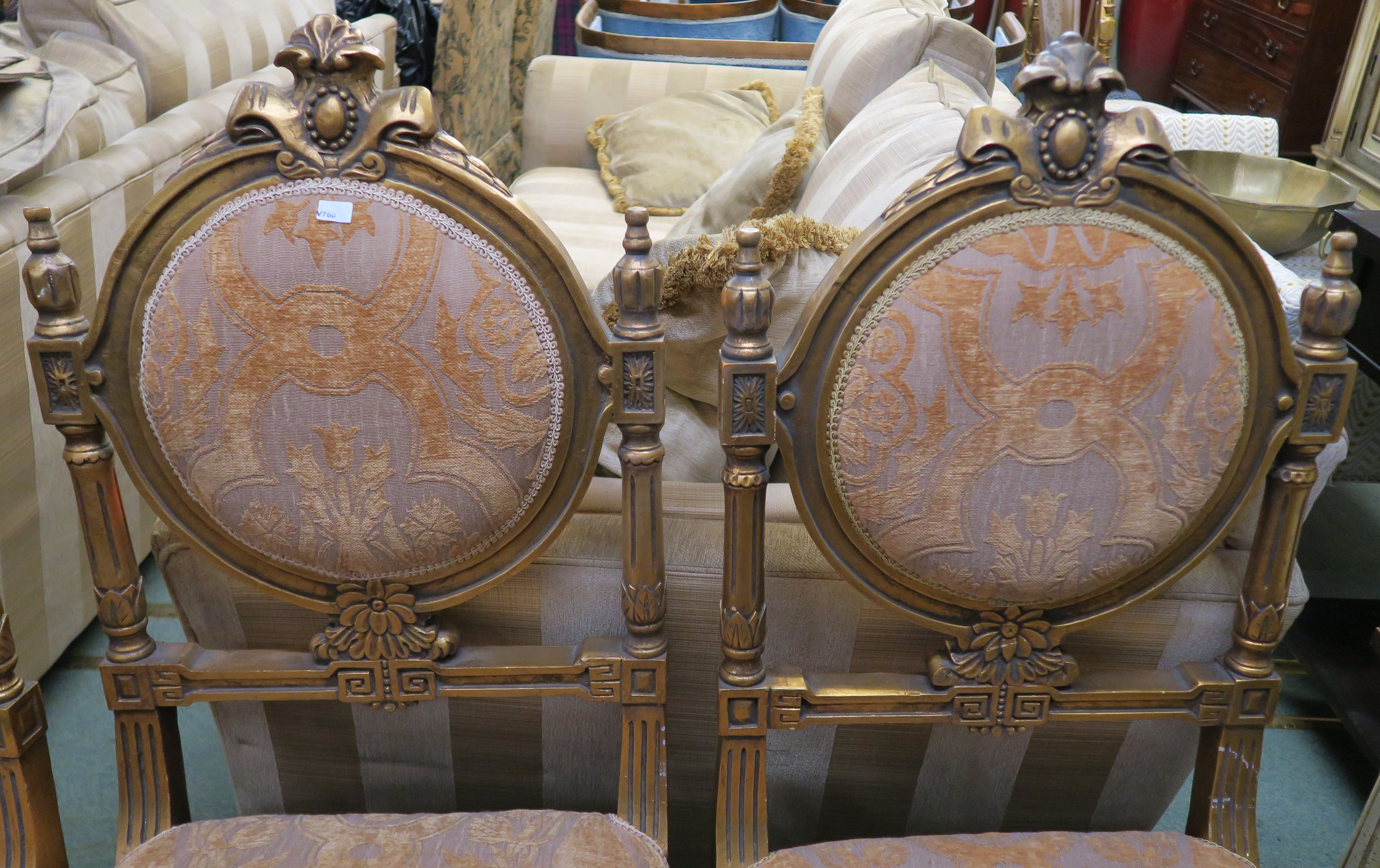 Two pairs of gilt framed parlour chairs (4) Condition Report: Available upon request - Image 5 of 5