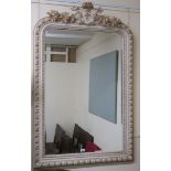 A modern cream and gilt wall mirror, 135cm high x 88cm wide Condition Report: Available upon