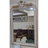 A modern cream and gilt wall mirror, 135cm high x 88cm wide Condition Report: Available upon