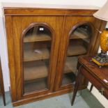 A Victorian mahogany two door glazed bookcase, 129cm high x 123cm wide x 32cm deep Condition Report: