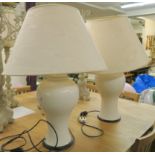 A pair of modern ceramic table lamps (2) Condition Report: Available upon request