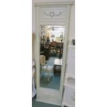 A light green painted wall mirror, 180cm high x 58cm wide Condition Report: Available upon request