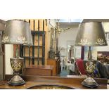 A pair of table lamps with heraldic design (2) Condition Report: Available upon request