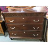 A mahogany three drawer chest by Martha Stewart, 100cm high x 114cm wide x 56cm deep Condition