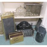 A cast iron open fire, firegrate, coal box, firescreen etc Condition Report: Available upon request