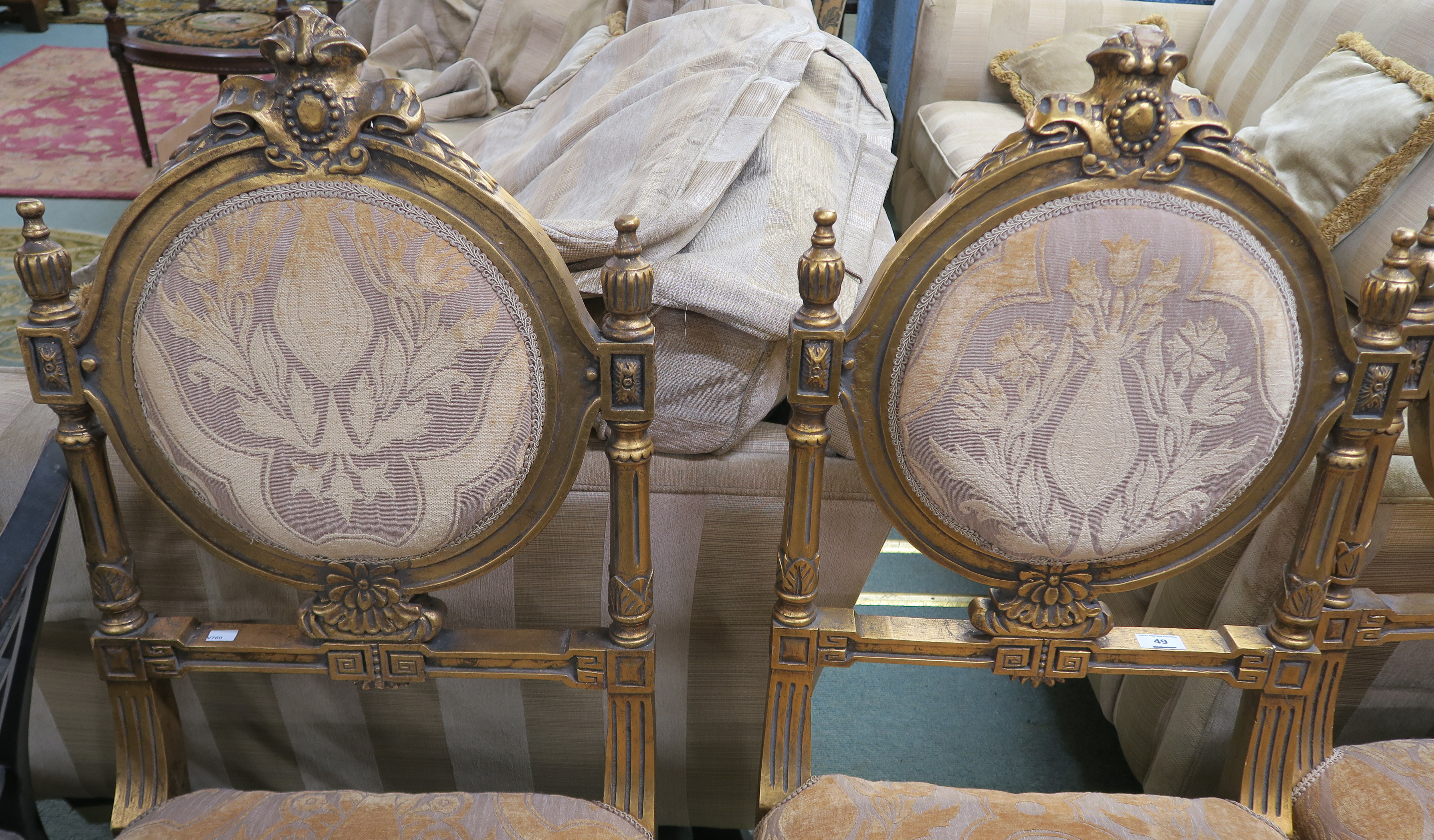 Two pairs of gilt framed parlour chairs (4) Condition Report: Available upon request - Image 3 of 5