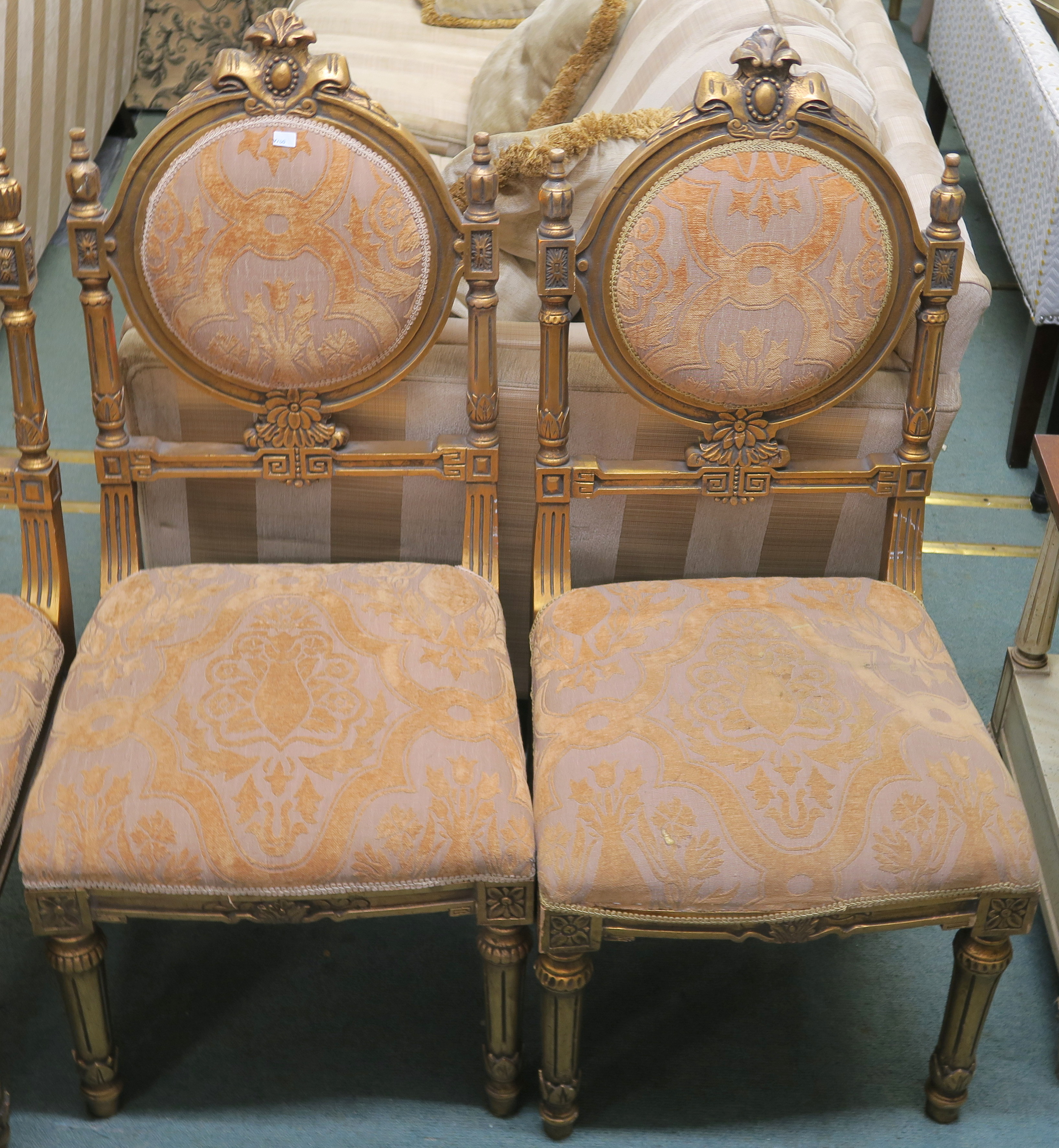 Two pairs of gilt framed parlour chairs (4) Condition Report: Available upon request - Image 2 of 5