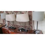 Two pairs of modern table lamps (4) Condition Report: Available upon request