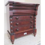 A Victorian mahogany apprentice piece chest of drawers, 46cm high x 40cm wide x 20cm Condition