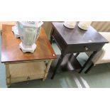 A modern side table with single drawer, 57cm high x 59cm wide x 69cm deep and a Martha Stewart table