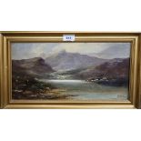 D HICKS loch scene and another, signed, oil on canvas, 20 x 40cm (2) Condition Report: Available