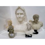 A collection of classical busts, mainly resin Condition Report: Available upon request