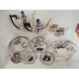 A tray lot of EP - tea service, baskets etc Condition Report: Available upon request