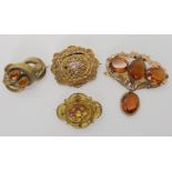 Four Victorian paste set brooches Condition Report: Not available for this lot