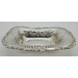 A silver bon bon dish, Birmingham 1897, rectangular with pierced decoration, 191gms, 18cm x 13cm