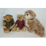 A modern Steiff Treff soft toy, modern Steiff James Teddy Bear and British Teddy Bear Company