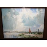 G DALLAS Yachts and windmills, signed, oil on board, 35 x 46cm and two others (3) Condition