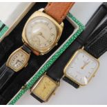 A 9ct gold cased gents Cyma watch (af), a 9ct cased ladies, watch weight of these two combined