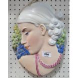 A Beswick 1930s Art Deco 'Hyacinth Girl' face mask, model 8187, length 30cm Condition Report: Nice