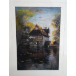 JOHN LOCHHEAD Water mill, signed, pastel, 29 x 20cm Condition Report: Available upon request