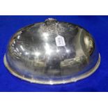 A silver plated meat dish cover, 46cm x 35.5cm Condition Report: Available upon request