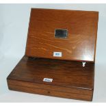 Two oak cutlery boxes, empty Condition Report: Available upon request