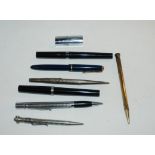 Seven various pens and pencils and lighter Condition Report: Available upon request