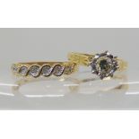 An 18ct gold illusion set diamond ring, set with estimated approx 0.20cts of brilliant cut diamonds,