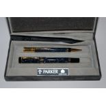 A cased Parker fountain pen and pencil set Condition Report: Available upon request