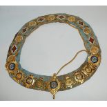 A tray lot including Masonic apron, sash, etc and a collection of gilt-metal an enamel Order of