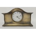 A white metal cased mantle clock, 25cm wide Condition Report: Available upon request