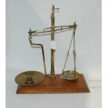 A pair of vintage brass scales by Macnab, Paisley with associated weights Condition Report: