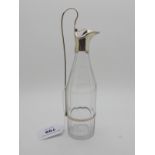 A silver mounted glass vinegar or oil bottle possibly Sheffield 1789, 20cm high Condition Report:
