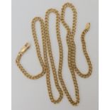 A 9ct gold curb chain necklace, each link approx 3.6mm, length 60cm, weight 18.4gms Condition