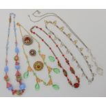 A collection of good vintage paste necklaces etc Condition Report: Not available for this lot