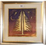 JOAN SOMERVILLE Tree design, signed, mixed media and another 15 x 25cm (2) Condition Report: