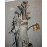 A collection of hickory-shafted golf clubs including woods etc Condition Report: Available upon