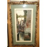 E BENVENUTI Venetian canal, signed, watercolour, 61 x 27cm Condition Report: Available upon request