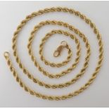A 14ct gold rope chain, length 46cm, weight 14.2gms Condition Report: Available upon request