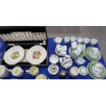 A boxed Hammersley dessert set, a Hutschenreuther Noblesse pattern coffee set, a Wedgwood Anemone