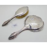 A silver brush and mirror set (2), Birmingham 1923 Condition Report: Available upon request