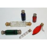 Two double-ended scent bottles and four other scent bottles (6) Condition Report: Available upon