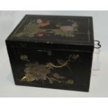 The Estate of the late Dr Hamish Macinnes OBE, BEM, FRSGS A black lacquered box decorated with